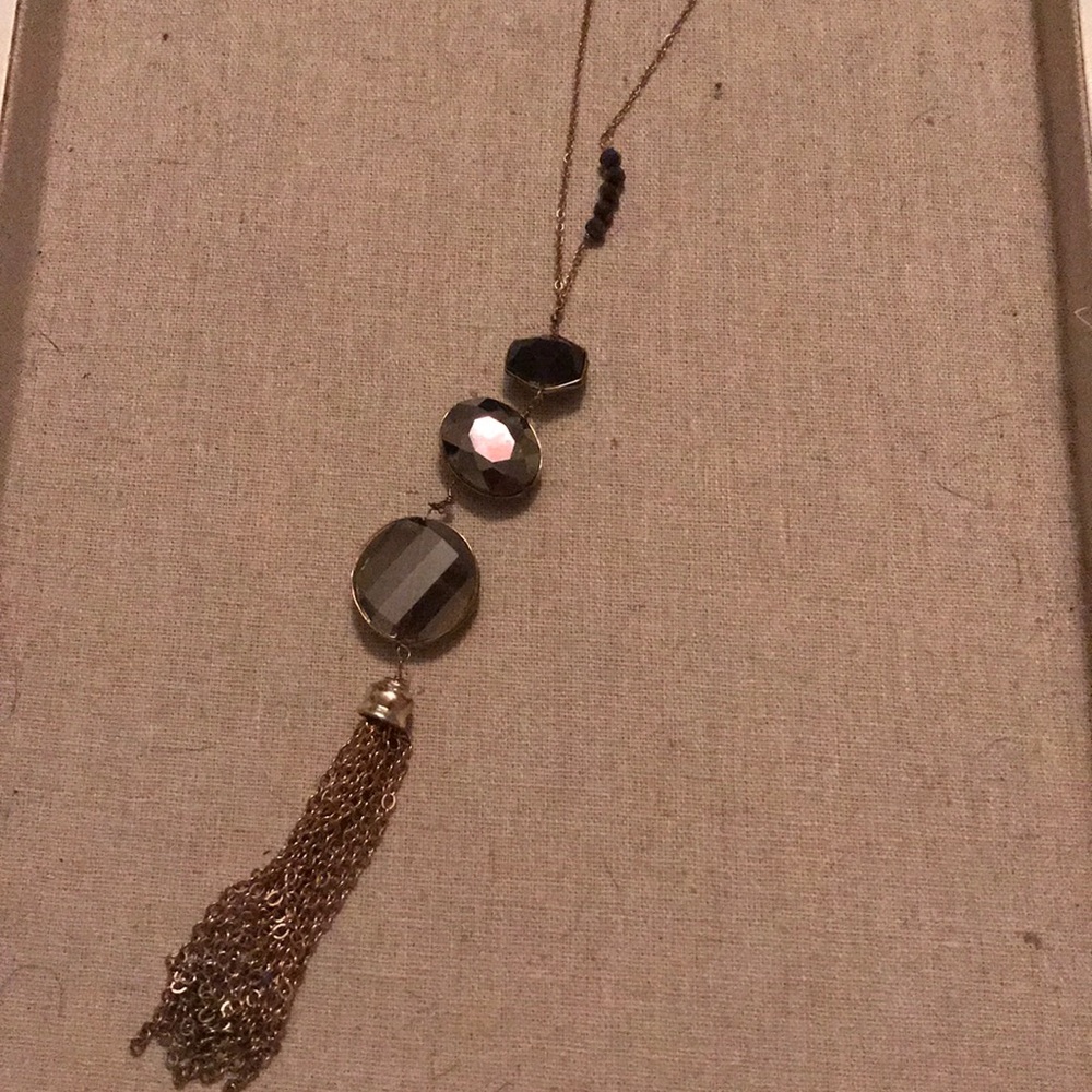 Stone & Tassel Necklace